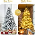 thumbnail image 3 of Gymax 7.5ft Snow Flocked Hinged Artificial Christmas Tree Unlit Holiday Decor, 3 of 7