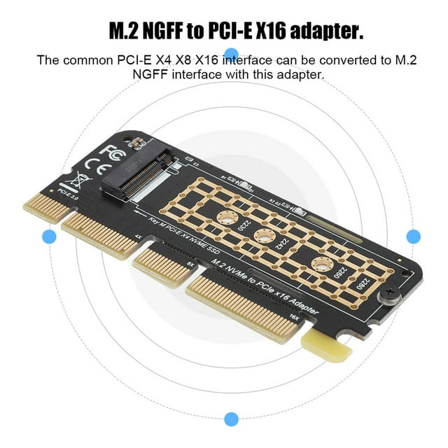 SSD Riser Card, High Speed PCENVME-N05 Supports PCI-E 3.0 4X Signal Riser Card for Gamer for Office