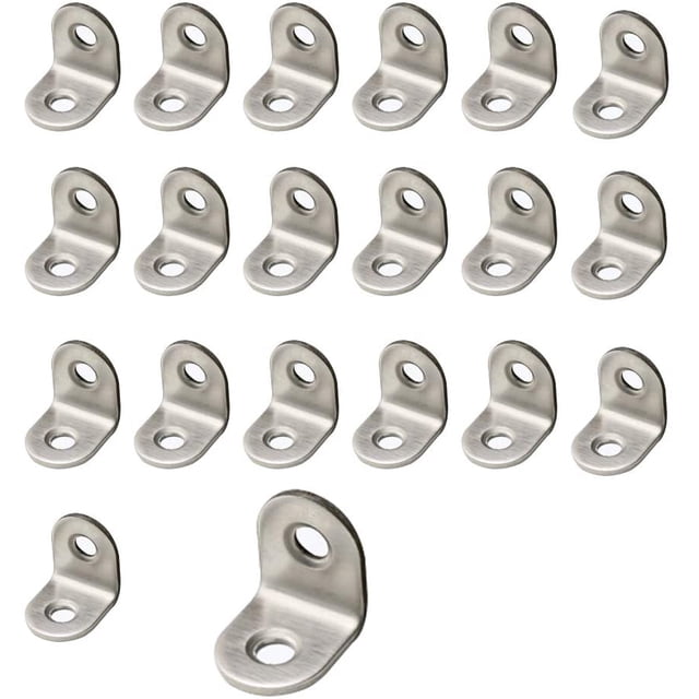 Équerre, 20 Pcs Équerre d'Angle en Acier Inoxydable (0,79 x 0,79 Pouce, 20 x 20 mm) Équerre d'Angle à 90 Degrés Joint Équerre de Fixation
