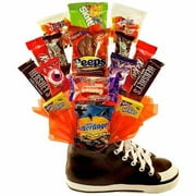 Angle View: Sweets In Bloom Trick Or Sneak Black Ceramic Sneaker And Halloween Candy Bouquet, 1ct