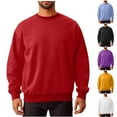 thumbnail image 1 of LOVZFMLL Men's Shirts, Solid Essential Crew Neck Sweatshirt, Casual Everyday Versatile, Loose Fit Pullover Fall Clothes, 1 of 8