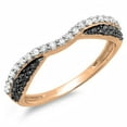 thumbnail image 1 of Dazzlingrock Collection 0.40 Carat (ctw) 10K Black & White Diamond Ladies Anniversary Stackable Band, Rose Gold, Size 6, 1 of 1