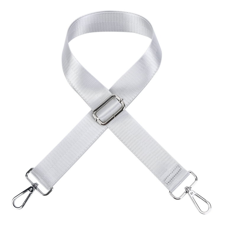 LoyGkgas New Bag Shoulder Strap Canvas Purse Belt with Swivel Hooks (Grey +  Silver) 