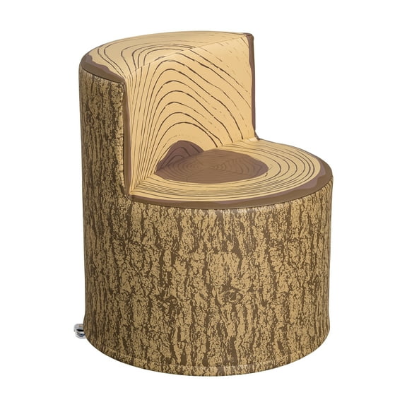 ECR4Kids SoftZone Tree Log Chair, Chocolate, 1