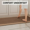 thumbnail image 3 of SIXHOME 2-Piece Kitchen Rugs Set 20"x32" and 20"x95" Non-Slip Washable Mats for Kitchen Floor Hallway, Farmhouse Decor Rugs Brown Beige, 3 of 5