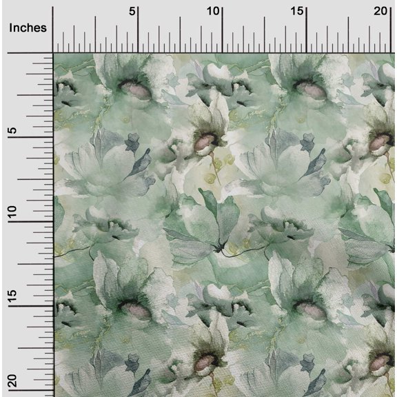 oneOone Viscose Chiffon Green Fabric Flower Sewing Craft Projects Fabric Prints By Yard 42 Inch Wide-U0C