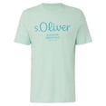 thumbnail image 1 of s.Oliver Camiseta hombre - Basic, estampado logo, cuello redondo, algodón Verde claro M (Medium), 1 of 4