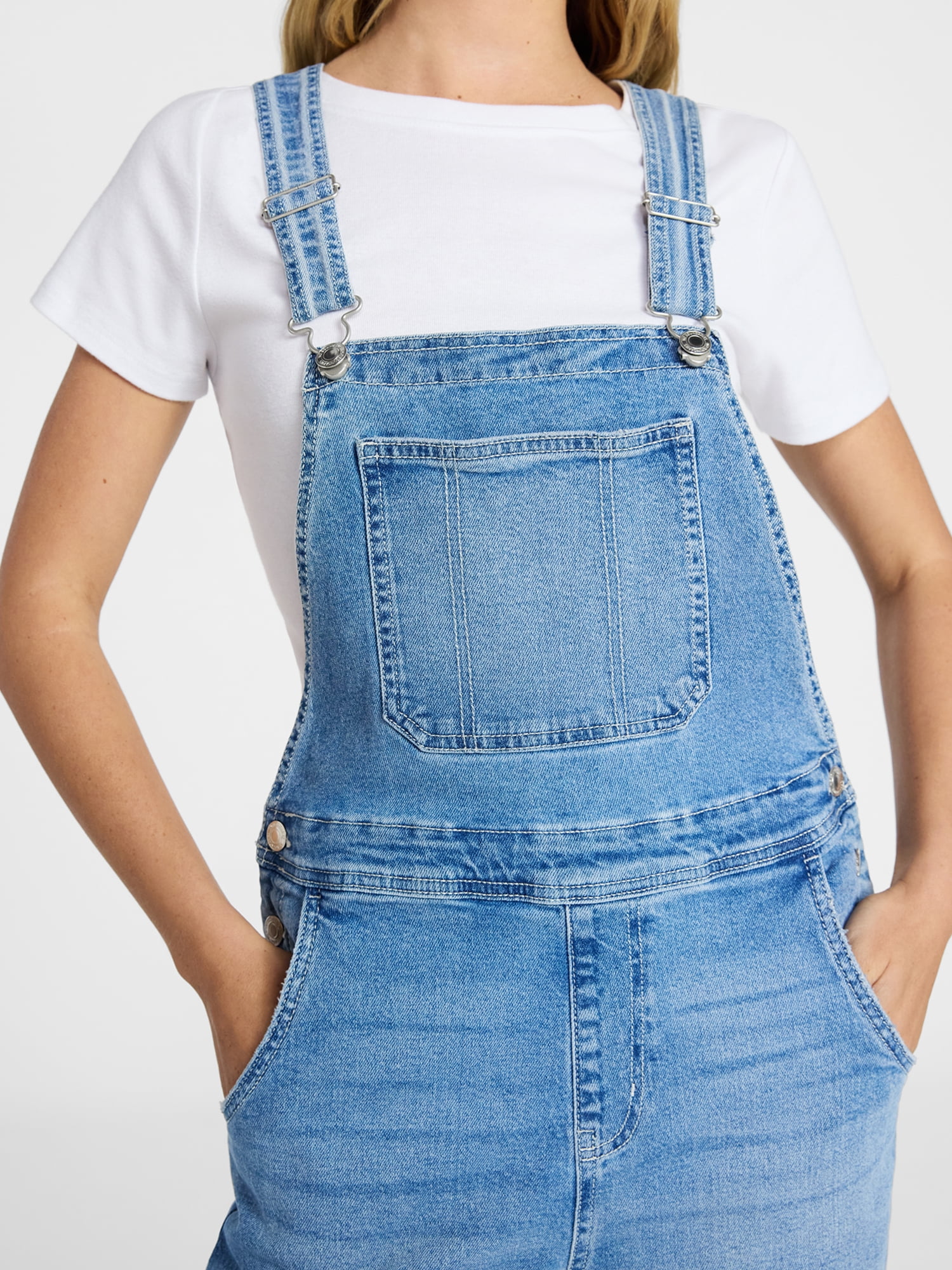 No Boundaries Baggy Denim Overalls, Women's Sizes XXS-XXL
