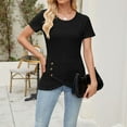 thumbnail image 6 of ZyeKqe Summer Tops for Women Ribbed Knit Short Sleeve Shirts Crewneck Slim Fitted Tunic Top Blouses, 6 of 9