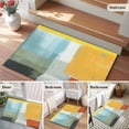 thumbnail image 6 of 2x3 Door Mat Rug, Teal Yellow Non-Skid Rubber Backing Large Rectangle Rugs - Living Room Bedroom Home Office, Orange Oil Painting Modern Abstract Geometric Indoor Floor Mat Carpets Washable Rug, 6 of 9