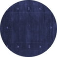 thumbnail image 1 of Ahgly Company Machine Washable Indoor Round Abstract Blue Contemporary Area Rugs, 7' Round, 1 of 4