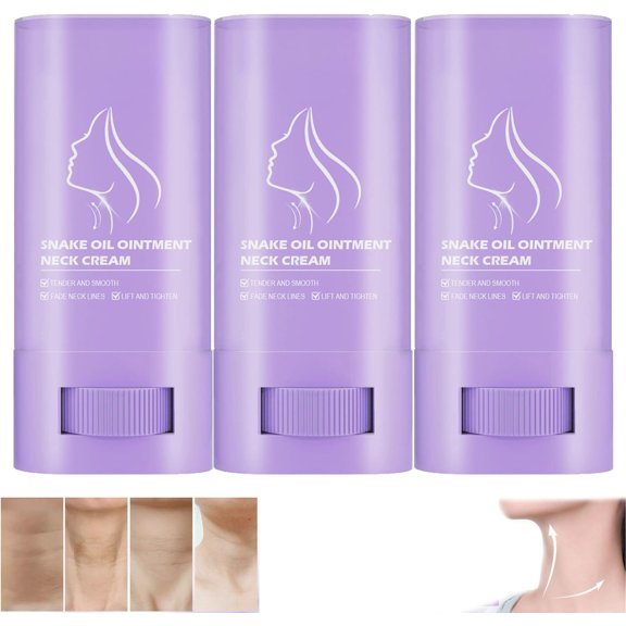 3pcs Neck Care Stick, Neck Firming Cream Tightening Stick, Snake Oil Ointemt Neck Cream, Neck Care Stick Oil Nourishing Firming Lifting Neck Cream, Help Reduce Fine Lines & Wrinkles