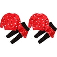 thumbnail image 4 of GYRATEDREAM Toddler Baby Girls Clothes Set Long Sleeve Heart Print Crewneck Sweatshirt Top + Leggings Kids Clothing Set, Size 2-3 Years, 4 of 4