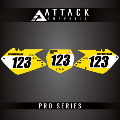 Attack Graphics Pro Series Number Plate Backgrounds for Suzuki RM250 2005