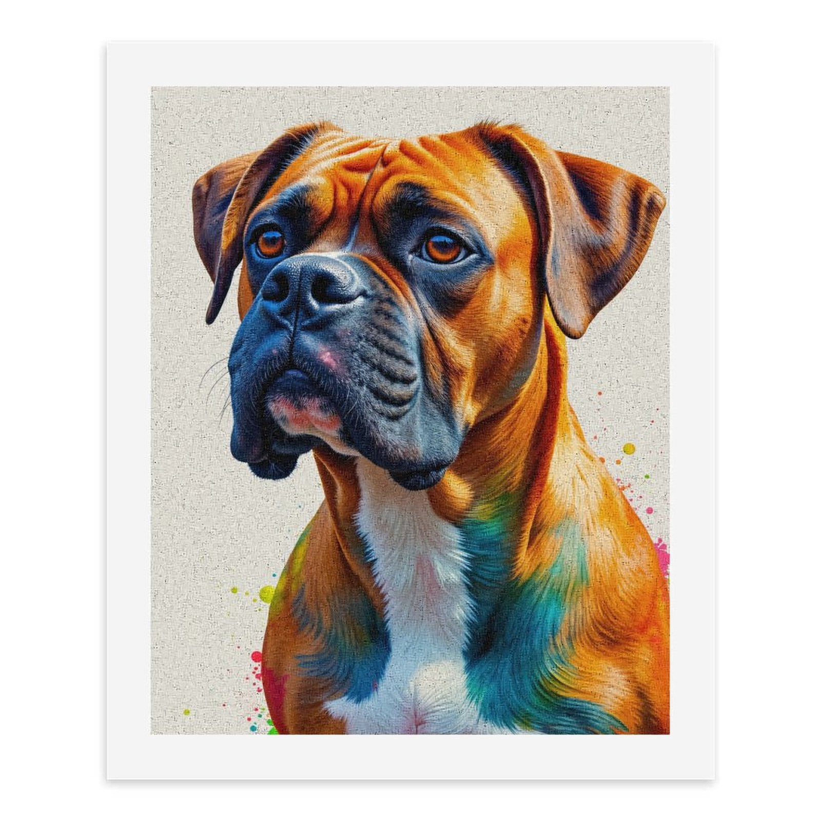 Paint By Numbers Kit for Adults Beginner - DIY Colorful Boxer Dog Portrait Art Canvas Painting Kits for Adults, Frameless Paint By Number for Adults for Home Wall Decor 16x20 Inch