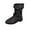Black, variant on Wensltd Flat Wide Calf Boots for Women Comfortable Round Toe Belt Buckle Fall Winter Short Booties