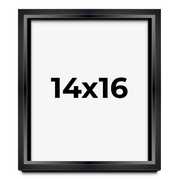 14x16 Shadow Box Frame Black | 1.25 inches Deep Real Wood Contemporary Shadowbox Display Frame | UV