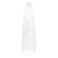thumbnail image 5 of Fiaer Women's Mesh Sleeveless Halter Maxi Dresses Beach Cover up Dress Double High Split Summer Sheer Flowy Long Dress White L, 5 of 5