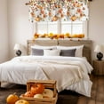 thumbnail image 3 of Kitchen Valances for Window, Thanksgiving Pumpkin Harvest Light Filtering Rod Pocket Valance Curtain, Fall Orange Maple Leaves Short Curtains Window Topper for Bedroom Bathroom Living Room 54x18in, 3 of 8
