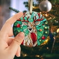 thumbnail image 2 of Reindeer Ornaments Ceramic For Christmas, Stained Glass Ornaments Ceramic Christmas 2025, 2 of 7