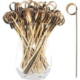 thumbnail image 1 of BLUE TOP Bamboo Cocktail Picks 100 PCS Black Bamboo Skewers 6 Inch with Looped Ring,Food Picks,Party Toothpicks for Appetizers,Cocktail Drinks,Barbecue Snacks,Club Sandwiches., 1 of 6