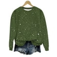 thumbnail image 2 of PNTUTB Women's Round Neck Long Sleeve Fashion Shimmering Print Casual Oversized Pullover Sweatshirt, 2 of 6