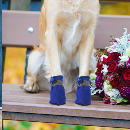 WHAMVOX 4 Pcs Dog Shoes for Summer Boots Paw Protectors Waterproof Small Blue