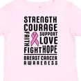 thumbnail image 4 of Inktastic Breast Cancer Awareness Strenght Courage Support Love Boys or Girls Toddler T-Shirt, 4 of 5