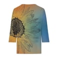 thumbnail image 5 of Gold Women's Long Sleeve T-shirt, Women'S 3/4 Length Sleeve T Shirts Casual Round Neck Cute Tunics Tops Basic Loose Fit Tees With Pocket Blouses,Women's Long sleeve T-shirt XXL, 5 of 5