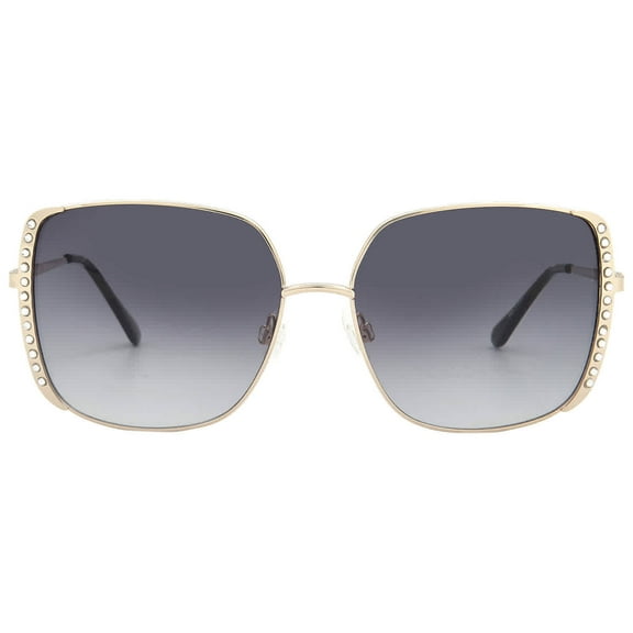 Guess Sunglass Womens Gold Oversized Square Smoke Gradient Lens GF0409. 32B