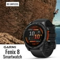 thumbnail image 2 of Garmin Fenix 8 51mm GPS Smartwatch with 1.4-Inch AMOLED Display (Slate Gray and Black) Bundle with Waterproof Hard Case (Black) and Focus Camera Charger Stand for Garmin Smartwatches (3 Items), 2 of 7