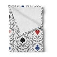 thumbnail image 2 of Gambling Soft Flannel Fleece Throw Blanket, Hearts Spades Diamonds and Blubs with Victorian Swirling Ornaments, Cozy Plush for Indoor and Outdoor Use, 50" x 70", Multicolor, by Ambesonne, 2 of 5