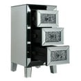 thumbnail image 2 of Mirrored 3 Drawer Nightstand End Table, Crystal Diamond Inlay Bedside Table, 2 of 8
