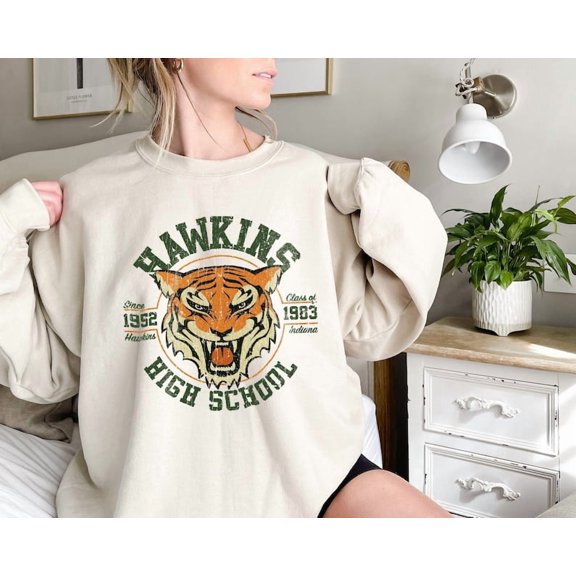 Hawkins Tiger Sweatshirt, Hawkins Class of 1983 Sweatshirt - Sizes S-5XL ,Gategoo