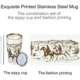 thumbnail image 3 of Western Tumbler with Lid and Straw, 1Set Stainless Cup Steel Insulated Water Bottle 20 Oz Travel Coffee Mug, 3 of 6