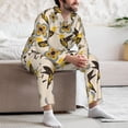 thumbnail image 6 of Bingfone Men's Pajama Set 2 Piece Loungewear PJs, Long Sleeve with Pajama Pants-Yellow Flowers Hummingbird, 6 of 7