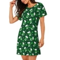 thumbnail image 2 of Sikiie Happy St. Patrick's Day Print Women's Short-sleeved Nightdress, Round Neck Pullover Nightdress Pajamas Summer Home Wear, 2 of 6