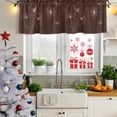 thumbnail image 6 of Brown Floral Valances for Windows, Decorative Rod Pocket Window Valance Curtains, Spring Flower Short Curtain Drapes for Kitchen/Bathroom/Living Room, 2 Panels, 42" W x 18" L, 6 of 8
