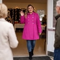 thumbnail image 3 of Agnes Orinda Women's Plus Size Winter Coats Double Breasted Peacoat Outerwear Jackets 2X Hot Pink, 3 of 8