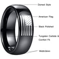 thumbnail image 4 of 8mm American Flag Rings Men's Black Wedding Band Tungsten Ring Dome Style, 4 of 6