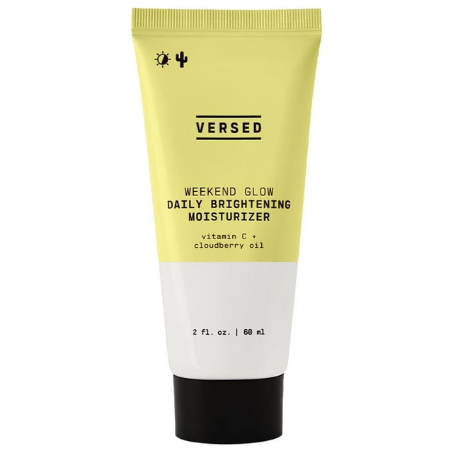 Versed Weekend Glow Crema hidratante iluminadora diaria – Crema hidratante vegana ligera de vitamina C con aceite de semilla de mora – Crema hidratante facial para decoloración y textura desigual (2 o
