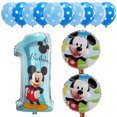 thumbnail image 3 of Juego de globos con números para tarta de primer cumpleaños de niños con temática de Mickey Mouse de Disney, suministros de decoración para fiesta de cumpleaños de Minnie y Mickey, 3 of 5