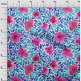 thumbnail image 3 of oneOone Georgette Viscose Medium Blue Fabric Florals Craft Projects Decor Fabric Printed By The Yard 42 Inch Wide, 3 of 6