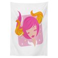 thumbnail image 3 of Ambesonne Zodiac Taurus Tablecloth Rectangular Table Cover, Pink Haired Woman, 52"x70", Multicolor, 3 of 4
