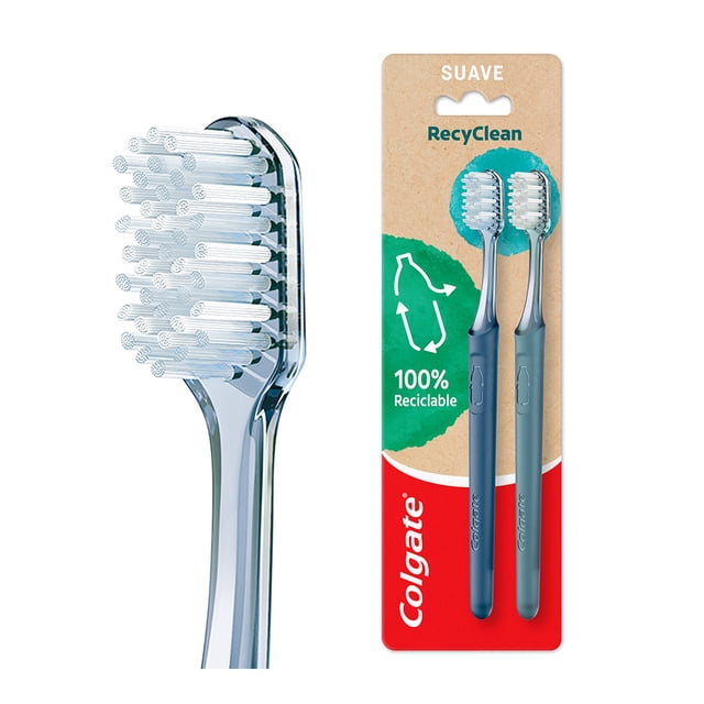 Cepillo Dental Colgate RecyClean Plástico Reciclado 2 Pzas