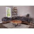 thumbnail image 7 of World Interiors Chiavari Ebony Leather Upholstered/Wood Sofa in Black, 7 of 7