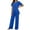 Blue#womens 2 piece short set dressy, variant on Womens Travel Sets 2 Piece Outfits Summer Short Sleeve Irregular Blouse Matching Set Mother of The Bride Pant Vacation Suit Blue,XL