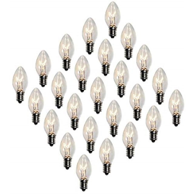 creative hobbies box of 25 clear blinker light bulbs, c7 candelabra