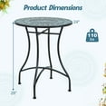 thumbnail image 3 of Gymax 24 Inch Patio Bistro Table Metal Structure w/ Ceramic Tile Tabletop Heavy-Duty, 3 of 8