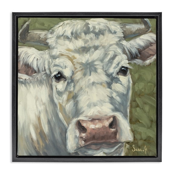 Stupell Industries Farmhouse Pearl Of The Pasture Black Floating Frame Canvas Art, 18 x 18, by Sara G. Designs